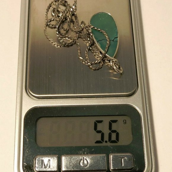 925 Silver Necklace & Pendant with a Green stone - MEX - Picture 7 of 7